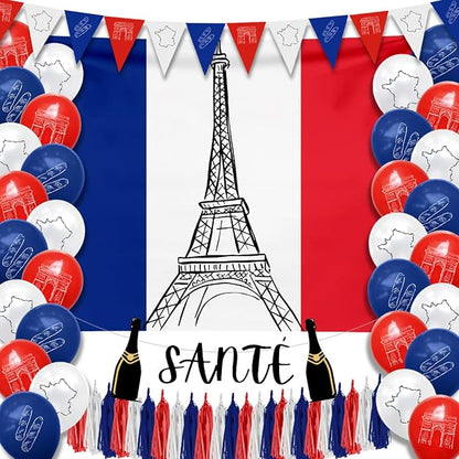 Hades French Party Decor – Paris Party Decorations – France Party Decorations – French Flag Decorations – Bastille Day Decor – French Themed Decorations – Birthday Theme Party Supplies Adults and Kids
