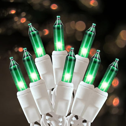 Green Christmas Lights 100 Count St Patricks Day Decorations String Lights with White Wire for Outdoor Indoor Christmas,Wedding Decorations Halloween Decor,UL Certified (21feet)