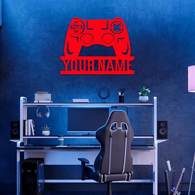 Personalized Gifts for Couples Custom Metal Signs Gaming Metal Sign,Personalized Gaming Decor Wall Decorations for Living Room,Boys Game Room Decor,Gamer Presents