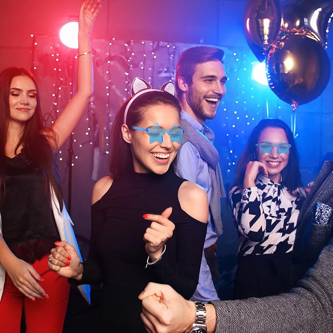 Cindeer 40 Pairs Rimless Star Shape Sunglasses Colorful Transparent Sunglasses Pentagram Glasses for Party