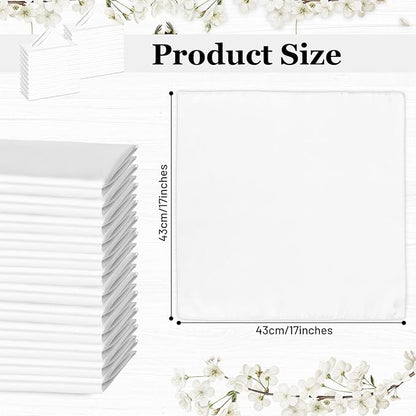 Bailarina 80 Pack White Satin Napkins,17x17 Inches Wedding Napkins Square Soft Silky Table Napkins Bulk Decorative Elegant Cloth Napkin for Party Decoration, Banquet,Wedding,Graduation