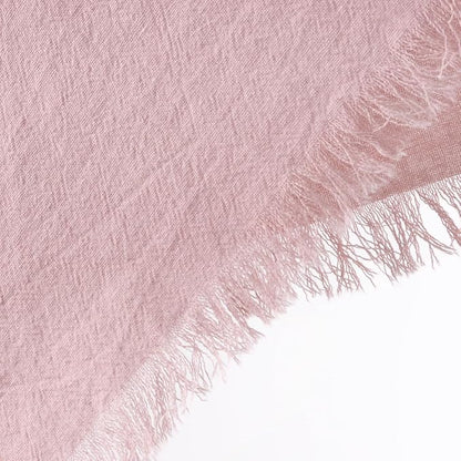 12 Pack Pink Cotton Linen Napkins with Fringe Christmas Cloth Napkins Set of 12 Boho Handmade Holiday Napkins Bulk for Wedding Baby Shower Xmas Parties Girl Sweet 16, 17 x 17 Inches