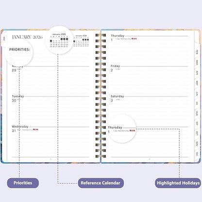 2026 Planner, Weekly and Monthly Calendar Academic Planner, Jan 2026 - Dec 2026, Planning Agenda Book for Desk Accessories and School Supplies - A5 (6.3'' x 8.5'')