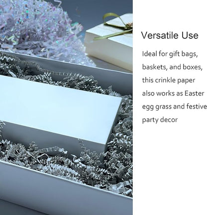 2 LB Grey Crinkle Paper Shred Filler for Gift Baskets Box Stuffing