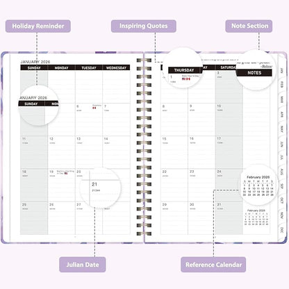 2026 Planner, Weekly and Monthly Calendar Academic Planner, Jan 2026 - Dec 2026, Planning Agenda Book for Desk Accessories and School Supplies - A5 (6.3'' x 8.5'')