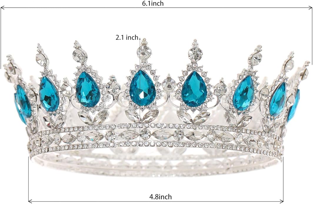 FORSEVEN Queen Crown Rhinestone Wedding Crowns and Tiaras for Women Costume Party Hair Accessories Princess Birthday Crown Crystal Bridal Crown Christmas Decorations Headband