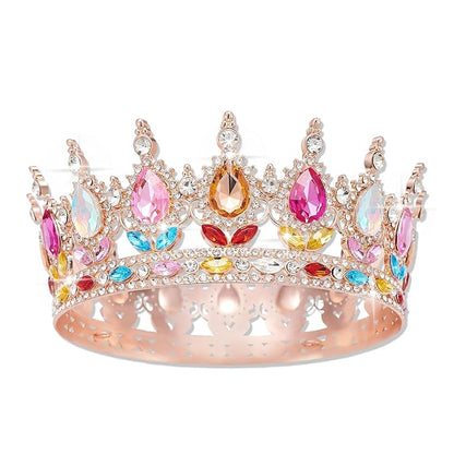 Queen Crown Rhinestone Wedding Crowns and Tiaras for Women Costume Party Hair Accessories Princess Birthday Crown Crystal Bridal Crowns