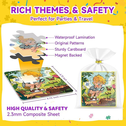 24-Pack Christmas Party Favors for Kids: Bulk Magnetic Puzzle Books for Toddlers 3-5 – Goodie Bag & Stocking Stuffers, Classroom Prizes, Birthday Return Gifts, Travel Toy for 4-8 Years Old Boys Girls