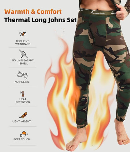 CL convallaria Thermal Underwear Long Johns Set Mens Winter Gift Hunting Gear Sport Base Layer Bottom Top