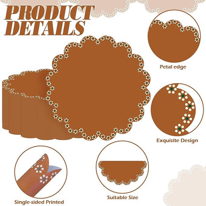 100 Pcs Platos De Barro Mexicanos Paper Placemats 13.5 Inches Cielito Lindo Party Decoration Disposable Scalloped Cinco De Mayo Paper Placemats for Fiesta Mexican Baby Shower Decor (Fiesta Mexicana)