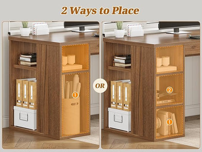 SEDETA Farmhouse 96.5" Computer Desk with Drawers, 2 Person Home Office Desk, Gaming Double Desk with Storage Shelves, Long Two Person Writing Desk, Brown