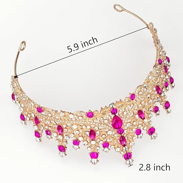 Tiaras and Crowns for Women Crystal Princess Tiaras Rhinestone Queen Crowns For Wedding Bridal Birthday Prom Pageant Party (Tiara 100)