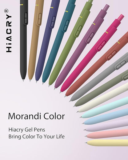 16 Pcs Gel Ink Pens, 0.7mm Fine Point for Smooth Writing Journaling Pens, Black Quick-Dry Long Lasting Fidge Pens, Cute School Office Supplies Gifts for Women (16Pcs Morandi＋Vintage-Black Ink)
