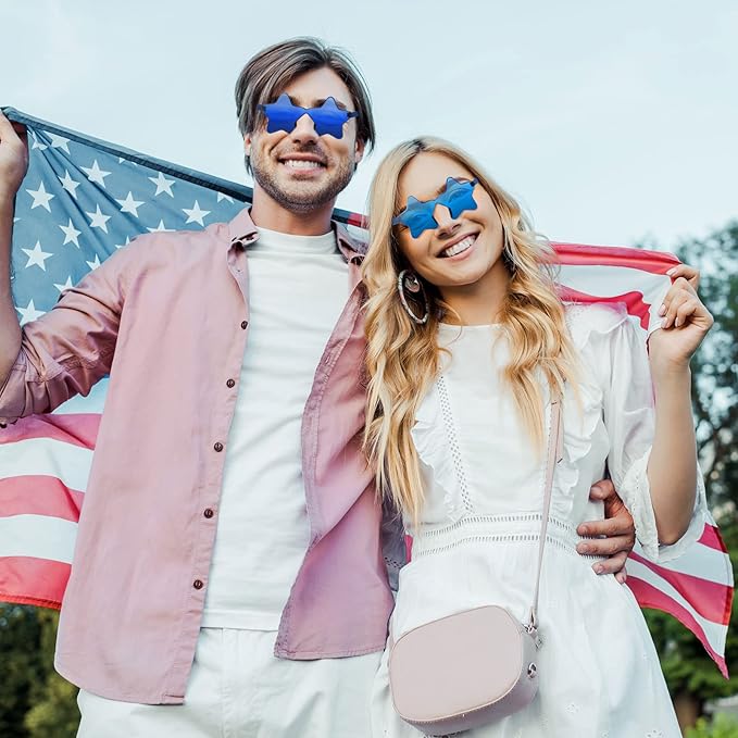 Cindeer 40 Pairs Rimless Star Shape Sunglasses Colorful Transparent Sunglasses Pentagram Glasses for Party