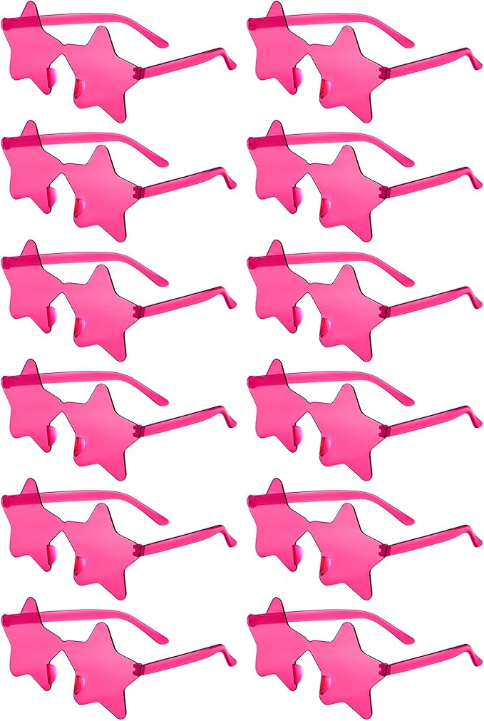 PLULON Star Sunglasses for Women Girls, Color Rimless Star Shaped Sunglasses Bulk for Adults Beach Birthday Swim Pool