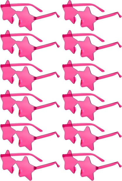 PLULON Star Sunglasses for Women Girls, Color Rimless Star Shaped Sunglasses Bulk for Adults Beach Birthday Swim Pool