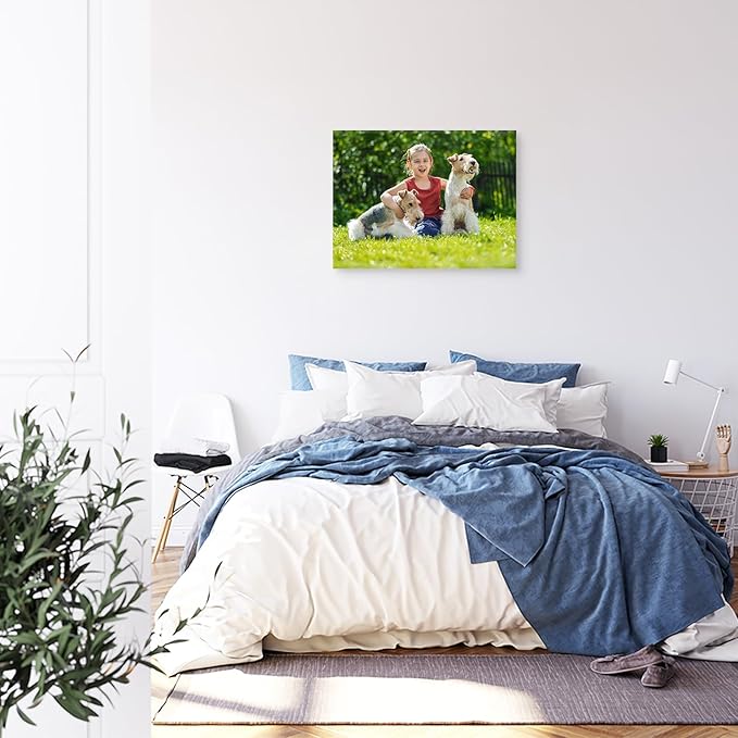 DBLAKI Personalized Custom Canvas Prints - Custom Framed Canvas Prints With Your Photos,Printed Photo To Canvas Wall Art Ideal for Home Decor Gifts Keepsakes 24" x18"