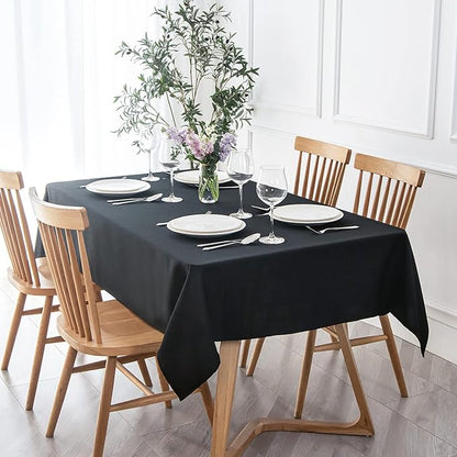 maxmill Jacquard Tablecloth Stain Resistant Waterproof Wrinkle Resistant Spillproof Washable Soft Textured Table Cloth for Dining Room, Indoor and Outdoor Use, Rectangle 60 x 140 Inch, Black