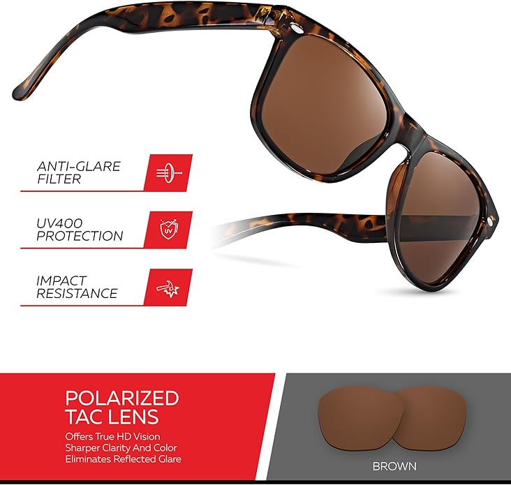 Retro Rewind Polarized Sunglasses for Men and Women - UV Protection Classic Sun Glasses
