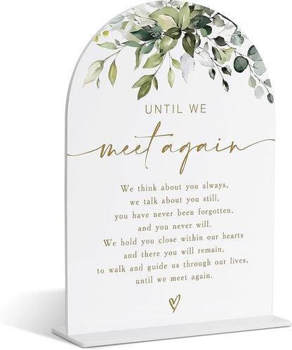 Wedding Memorial Sign, Greenery Gold Bridal Shower Decorations, Memorial Table Sign, Wedding Signs for Ceremony and Reception, Engagement Party Desk Decorations, Wedding Table Acrylic Decor - 40