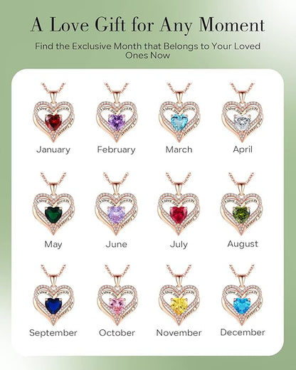 S925 Sterling Silver Necklace for Women, Wife Jewelry Rose Gold, Mom Birthday Valentines Mothers Day Gifts, Girlfriend Necklaces, Daughter Heart Jewel, Anniversary for Her