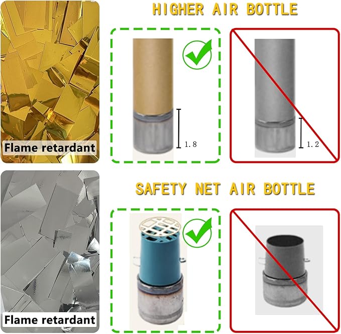 16" Confetti Cannons with Colorful Filling - Party Poppers for Birthday Wedding Graduations Fiesta Christmas New Year Celebrations - Easy to Use, Biodegradable Confetti - Pack of 6