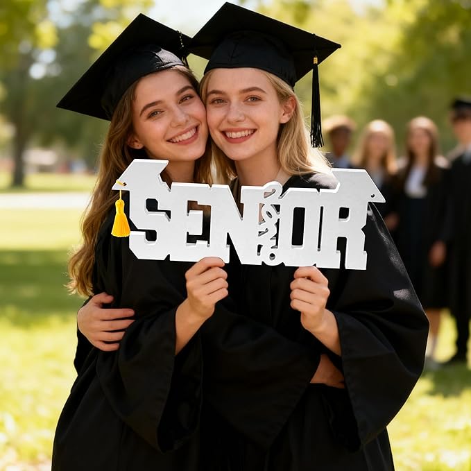 Wooden Large Senior 2026 Sign 2026 Photo Booth Props for Photoshoot, Hanging or Standing Graduation Decorations Table Centerpieces for Senior Night, Class of 2026 Sign Graduation Stuff Grad Decor