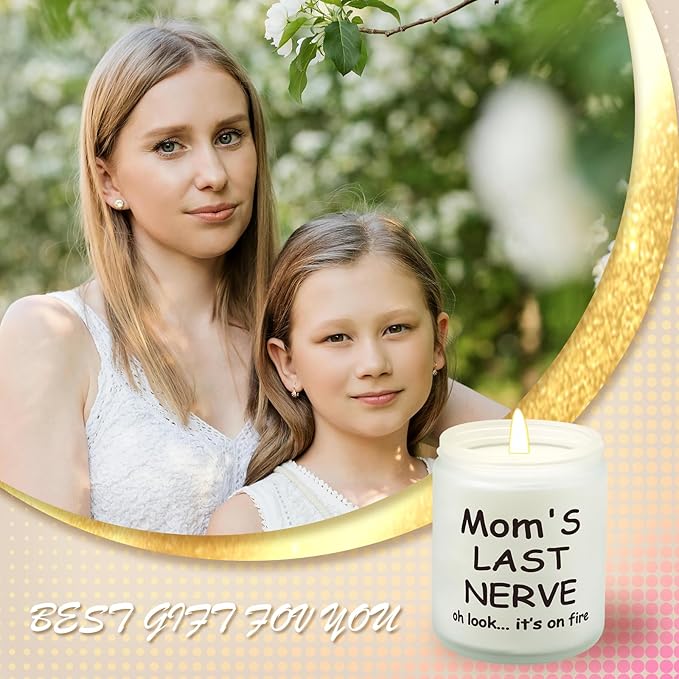 Lihome Vanilla Coconut Scented Jar Candle, Mom's Last Nerve, 7oz, Gift Boxed