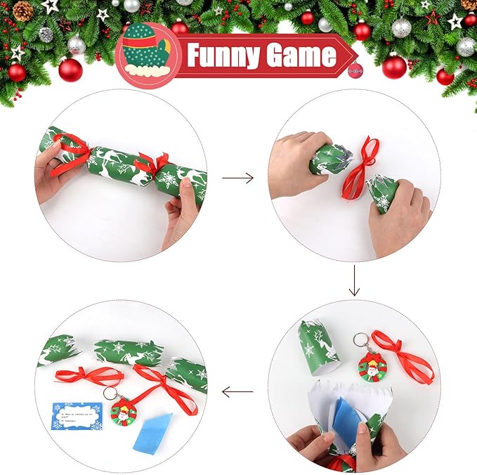 CCINEE 12 Packs Christmas No-snap Party Table Favors, Party Poppers with Prizes for Kids Xmas Gifts for Holiday School Prize