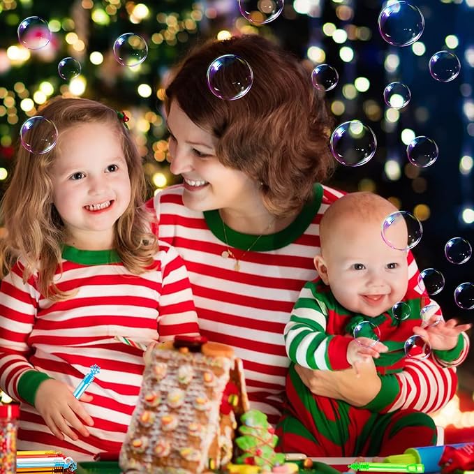 60Pcs Christmas Bubbles Party Favors for Kids, Christmas Goodie Bag Stocking Stuffers Pinata Fillers Treats, Mini Bubbles Bulk Christ mas Toys Gifts for Kids Toddlers Boy Girl Classroom Carnival Prize
