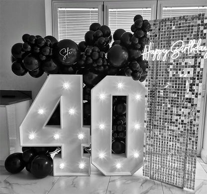 Shimmer Wall Backdrop Silver 3FTx4FT Square Sequin Wall Panel Backdrop Decor for Wedding, Anniversary, Birthday, Party, 12 Panels