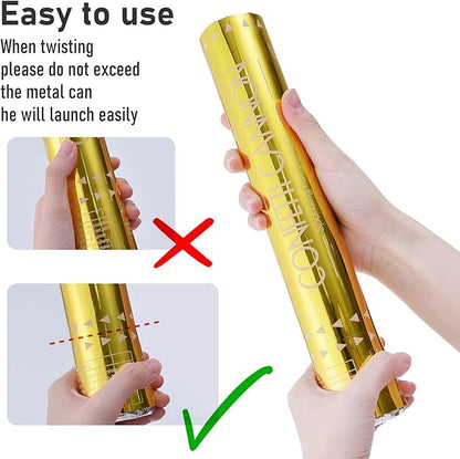 5 Packs Confetti Cannons Gold, 12 Inch Confetti Cannons Party Poppers, Gold Confetti Poppers for Graduation Wedding Birthday Parties and New Year's Eve Celebration