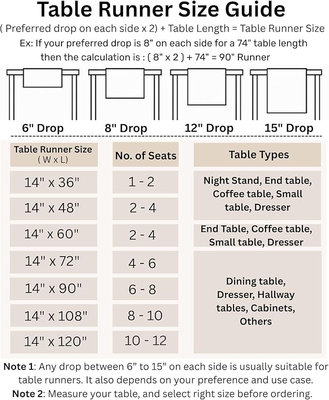 Solino Home Linen Light Natural Table Runner 156 Inches Long - Athena, 100% Pure Linen Dining Table Runner 14 x 156 Inch for Fall, Autumn