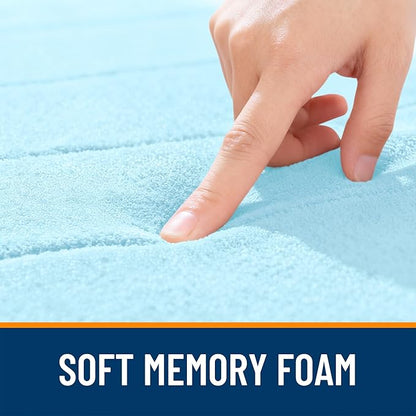 OLANLY Memory Foam Bath Mat 24x16, Super Soft Absorbent Bathroom Rugs, Quick Dry, Machine Washable Shower Floor Rugs, Bathmat Carpet, Bathroom Home Decor Accessories, Sky Blue
