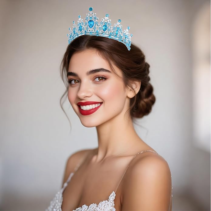 Crystal Tiaras and Crowns for Women - Wedding and Birthday Party Princess Crown Hair Accessories For Wedding, Prom, Pageant Celebration Party A3