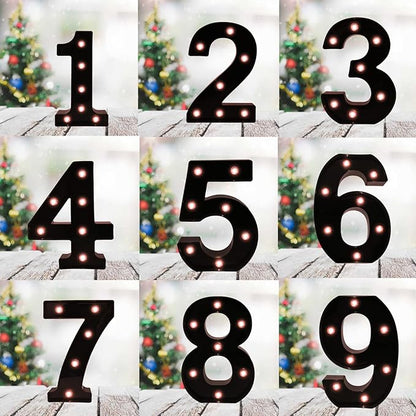 OYCBUZO Light Up Black Alphabet Marquee Number Sign LED Marquee Number Lights Sign for Night Light Home Bar Christmas Lamp Birthday Party Wedding Decoration 9