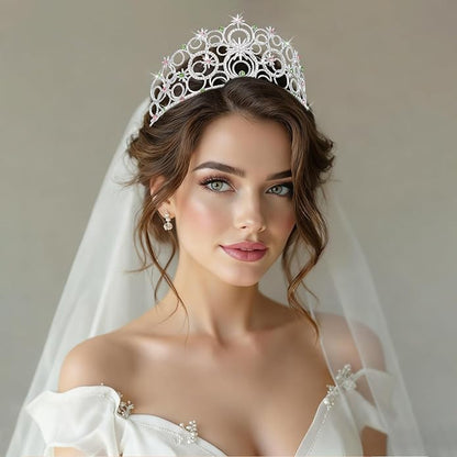 Stellar Crown for Women & Princess Tiaras, Wicth Merch Hat Accessories for Halloween, Bubble Headpiece for Women Party Dress Outfits