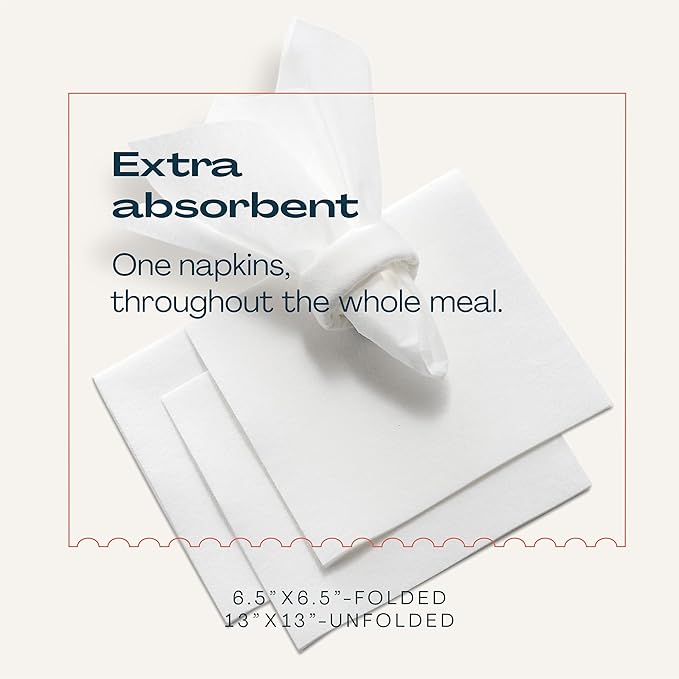 200 Linen-Feel Lunch Napkins - Disposable Cloth-Like Luncheon Paper Napkins, Made In USA - Soft and Absorbent Cloth-Like Napkins For Kitchen, Parties, Weddings, Dinners or Events (Pack of 200)