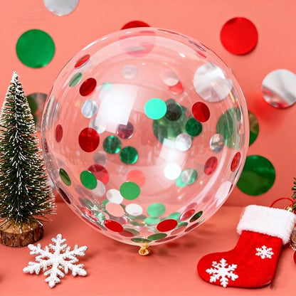 Red White Green Round Metallic Foil Confetti 8000 Pcs Multicolor Christmas Shiny Round Table Confetti for Wedding ，Graduation ，Party Decorations,60g of pack