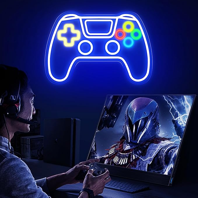 Gamer Neon Sign,Lightup Signs for Gamer Zone Video Room Bedroom Wall Art Decor,USB Powered,Gamer Best Gifts for Teens, Boys, Kids.