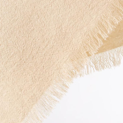 12 Pack Champagne Cotton Linen Napkins with Fringe Christmas Cloth Napkins Set of 12 Boho Handmade Holiday Napkins Bulk for Wedding Baby Shower Xmas Dinner Table Parties, 17 x 17 Inches