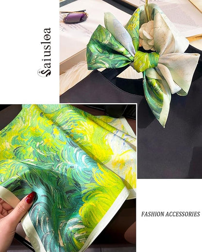 Neck Scarf For Womens Silky Head Scarves Hair Bandanas Square Scarf Fashion Accessories lightweight