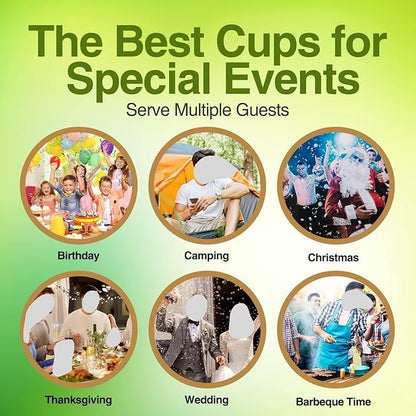 Compostable Plant-Based Clear Plastic Cups 9oz Thick, Reusable, Disposable Iced Coffee Cups for Smoothies, Beer & Any Beverages for Parties, Weddings & Gatherings (9oz)