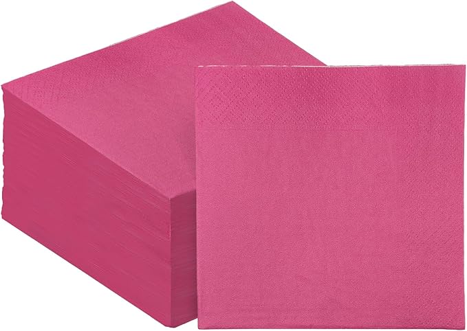 Peach Pink Cocktail Napkins 5 * 5inch disposable Beverage Napkin paper for Cocktail, Wedding, Dinner，Birthday Party Dessert Wine Paper Napkins（ 120 Count）