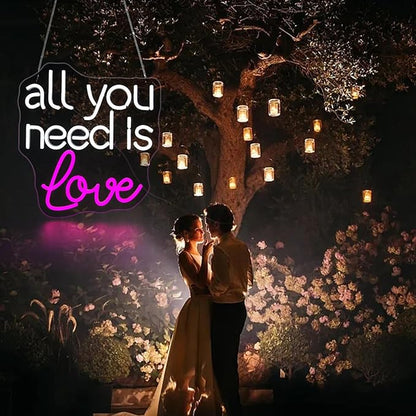All You Need is Love Neon Sign, Neon Signs for Wall Decor Neon LED Signs Room Neon Light Up Signs Home Decor