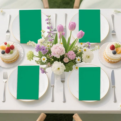 100 Pcs Green Paper Napkins Disposable - Green Guest Dinner Napkins for Bathroom Wedding Birthday Anniversary Christmas Party