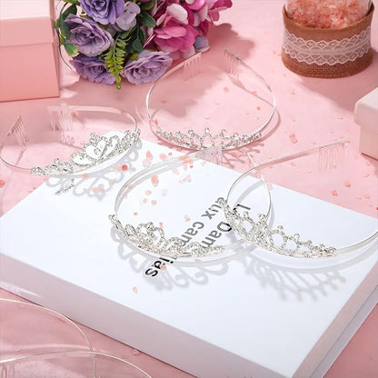 24 Pcs Crystal Tiara Headbands for Women Princess Headband Crown with Combs Tiaras and Crowns for Pageant Bridal Wedding Prom Party Gifts