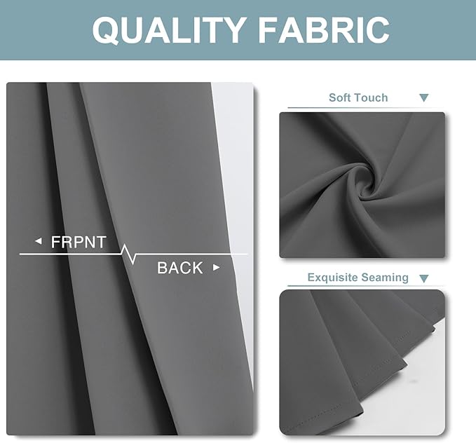 ChrisDowa Blackout Curtains 84 inches Long for Bedroom - Grommet Thermal Insulated Room Darkening Curtains for Living Room (1 Panel, Grey, 42 x 84 Inch)
