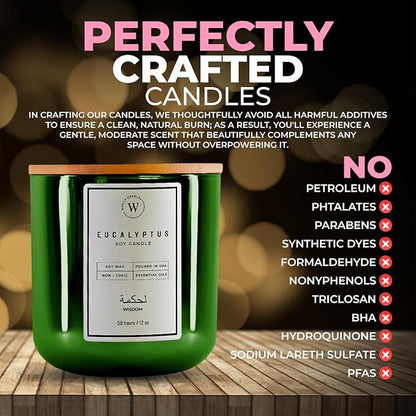 Waxily Lemon Scented Soy Candle | Non Toxic, Phthalate-Free Essential Oil Candle | Odor Eliminating Citrus for Kitchen, Aromatherapy, Luxury Gift, Clean Burning, Fresh Home Decor | 12oz