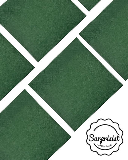 Christmas Green Cocktail Napkins 5 * 5inch disposable Beverage Napkin paper for Cocktail, Wedding, Dinner，Birthday Party Dessert Wine Paper Napkins（ 120 Count）